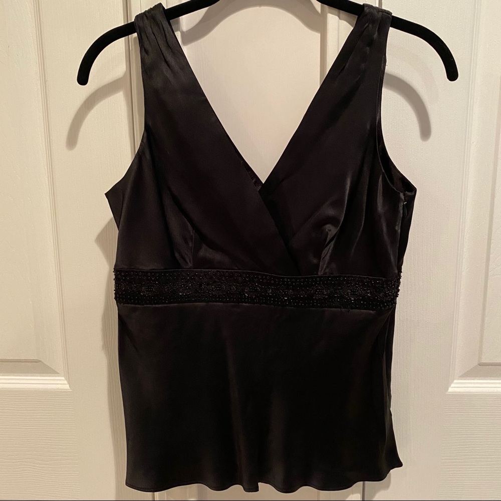 INC Embellished Black Satin Dressy Camisole